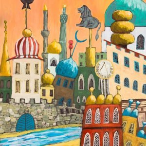 Kunstdruck 30 x 40 cm, "Die Stadt Dijan" (Fantasie)