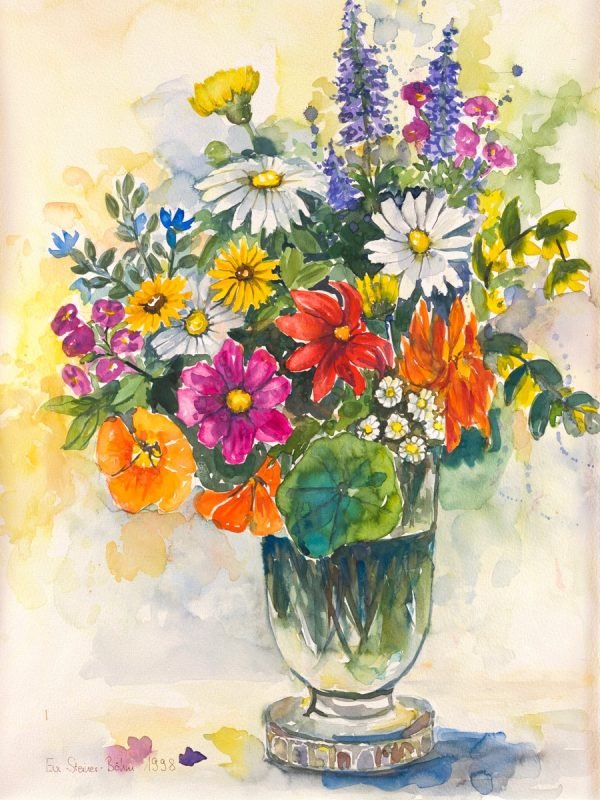 Kunstdruck 30 x 40 cm, "Sommerblumen" (Lebensfülle)
