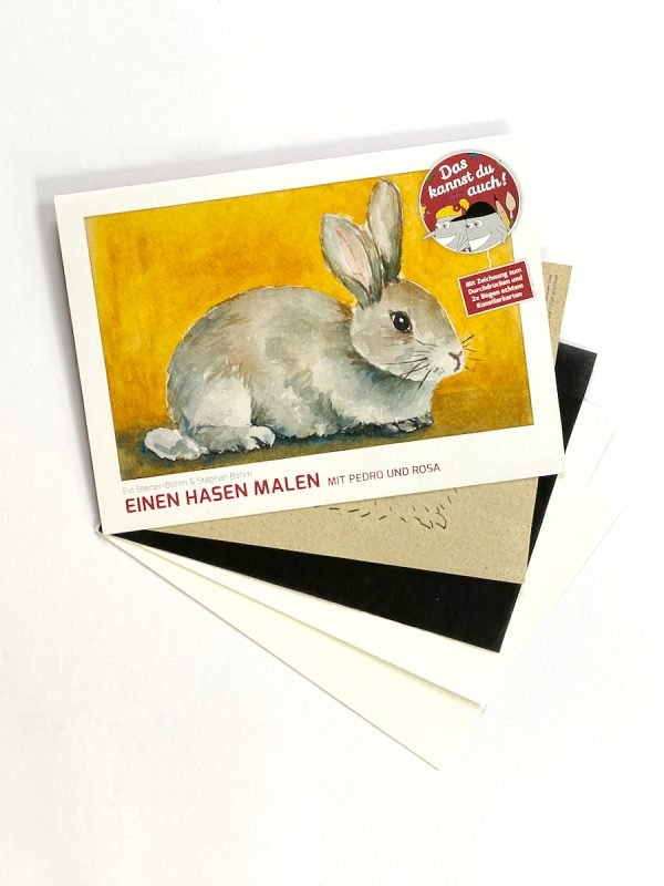 Einen Hasen malen - Lernkarte DIN A5