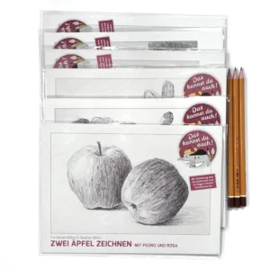 6 Lernkarten Zeichnen mit 3 Bleistiften