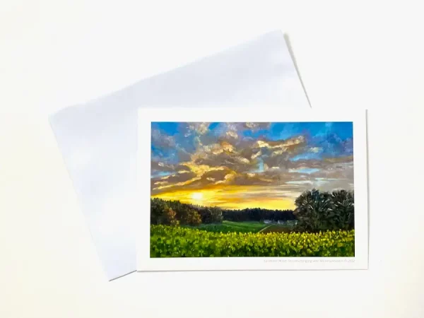 Oberpfalzbilder - DIN A5 Grußkarte "Sonnenuntergang über Reichenunholden"