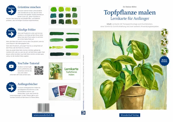 Topfpflanze malen - DIN A4 Lernkarte