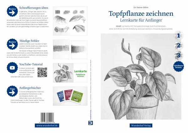 Topfpflanze zeichnen - DIN A4 Lernkarte