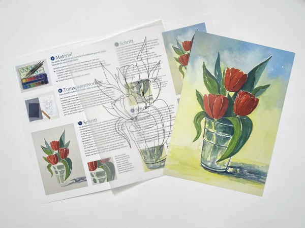 Tulpen malen - DIN A4 Lernkarte – Bild 2